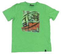 Zelené tričko s potiskem Animal