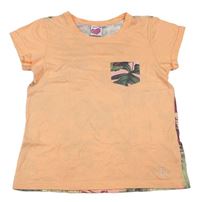 Oranžovo-květované tričko s kapsičkou Rip Curl