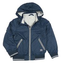 Tmavomodrá šusťáková jarní bunda s kapucí H&M