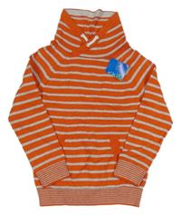 Nové - Oranžovo-šedý pruhovaný svetr Kiki&Koko
