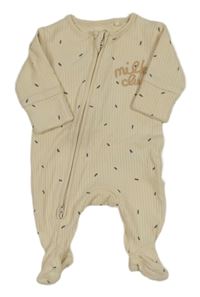 Béžový žebrovaný vzorovaný overal s nápisem Next