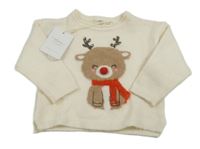 Nové - smetanový svetr se sobem s flitry Sfera