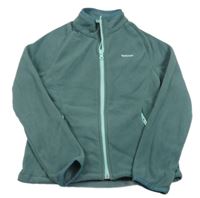 Khaki fleecová funkční propínací mikina s logem Quechua