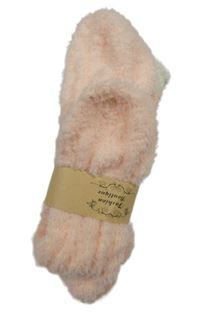 Nové- Světlerůžové chlupaté ponožky 