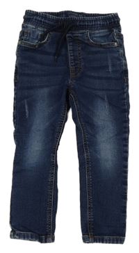 Tmavomodré teplákové rifle Next