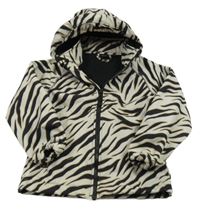 Béžovo-černá vzorovaná softshellová bunda s kapucí Name it