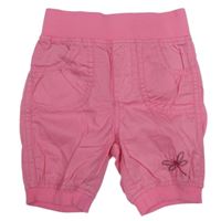 Růžové plátěné crop kalhoty Dopodopo