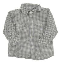 Bílo-modro-hnědá kostkovaná košile H&M