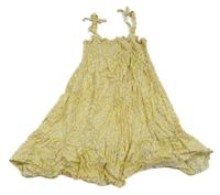 Žlutá kytičkovaná žabičková šatová tunika Primark 