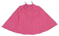 Tmavorůžovo-stříbrné pruhované letní šaty Matalan