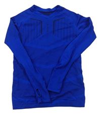 Cobaltově modré pruhované funkční triko Kipsta