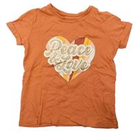 Oranžové tričko s nápisem Primark