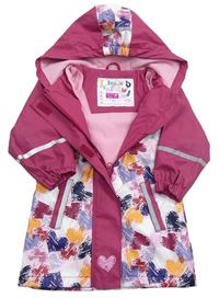 Světlerůžovo-růžová nepromokavá podzimní bunda s kapucí Lupilu