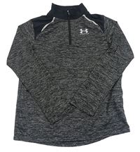 Černo-šedá melírovaná funkční sportovní mikina Under Armour