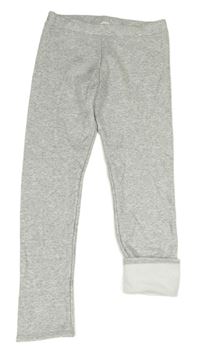 Šedé melírované zateplené legíny s jednorožci H&M