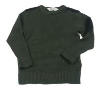 Tmavozelený vzorovaný svetr H&M