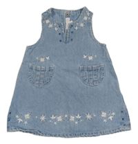 Světlemodré riflové šaty s motýlky 