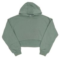 Zelenošedá crop mikina s kapucí Primark
