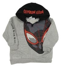 Šedo-černá mikina se Spider-manem a kapucí Primark