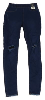 Nové - Tmavomodré džegíny s dírami Candy Couture 