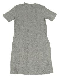 Šedo-stříbrné svetrové žebrované šaty C&A