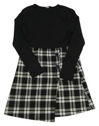 Černo-kostkované šaty Shein