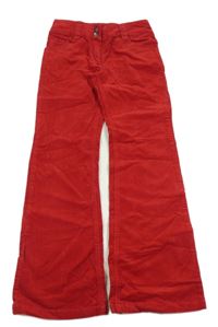 Červené manšestrové kalhoty Fitz