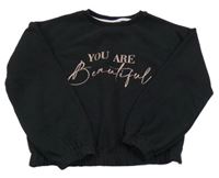 Černá mikina s nápisem Matalan 