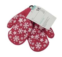 Nové - Tmavorůžové hvězdičkované palcové rukavice 