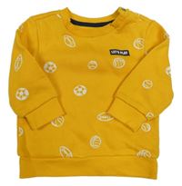 Okrová mikina s míči Primark 