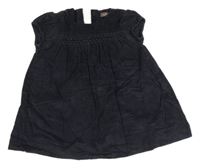 Tmavomodré manšestrové šaty 