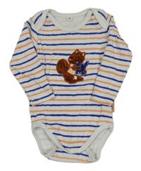 Bílo-barevné pruhované body s veverkou