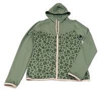Světlekhaki vzorovaná sportovní propínací mikina s kapucí H&M