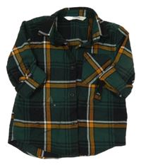 Zeleno-černo-béžová kostkovaná košile LC Waikiki