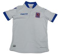 Bílo-modré sportovní funkční tričko s logem Macron 