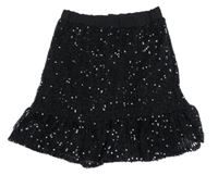 Černá síťovaná flitrová sukně Lipsy London