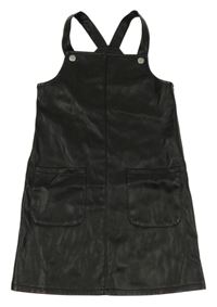 Černé koženkové šaty s kapsami Primark