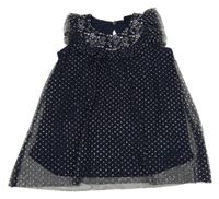 Tmavomodrá síťovaná halenka s hvězdičkami Kiki&Koko