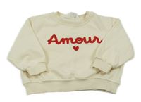 Smetanová oversize mikina s nápisem H&M