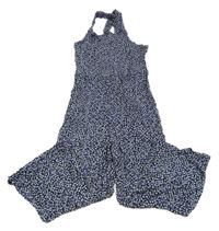 Černý květovaný culottes overal H&M