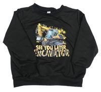 Černá mkina s bagrem 