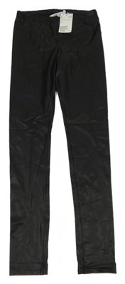 Nové - Černé koženkové legíny H&M