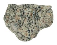 Smetanové manšestrové kraťasy s květy Zara