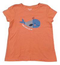 Korálové tričko s velrybou Lupilu 