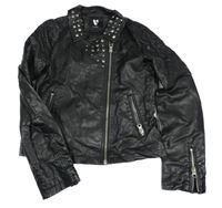 Černý koženkový podšitý crop křivák se cvočky V by Very