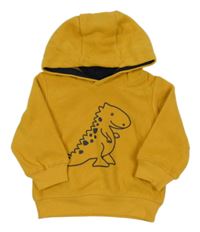 Žlutá fleecová mikina s dinosaurem a kapucí Topolino