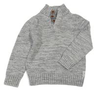 Šedý melírovaný svetr se stojáčkem H&M