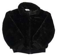 Černá kožešinová podšitá bunda s rolákem H&M