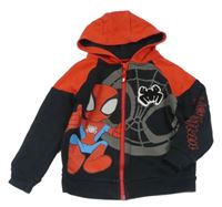Černo-červená propínací mikina se Spider-manem a kapucí George