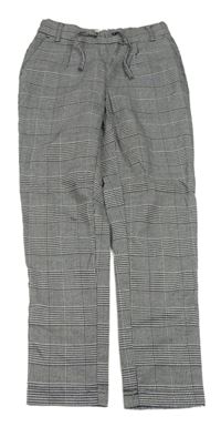 Černo-bílé kostkované vzorované chino kalhoty KIDS ONLY